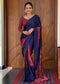 Women’s Forest Green Pure Modal Silk Saree with Rustic Red Folk Art Print & Traditional Designer Pallu