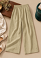 Linen Blend Wide-Leg Trousers