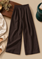 Linen Blend Wide-Leg Trousers