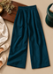 Linen Blend Wide-Leg Trousers