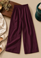 Linen Blend Wide-Leg Trousers