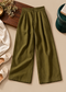 Linen Blend Wide-Leg Trousers