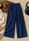 Linen Blend Wide-Leg Trousers