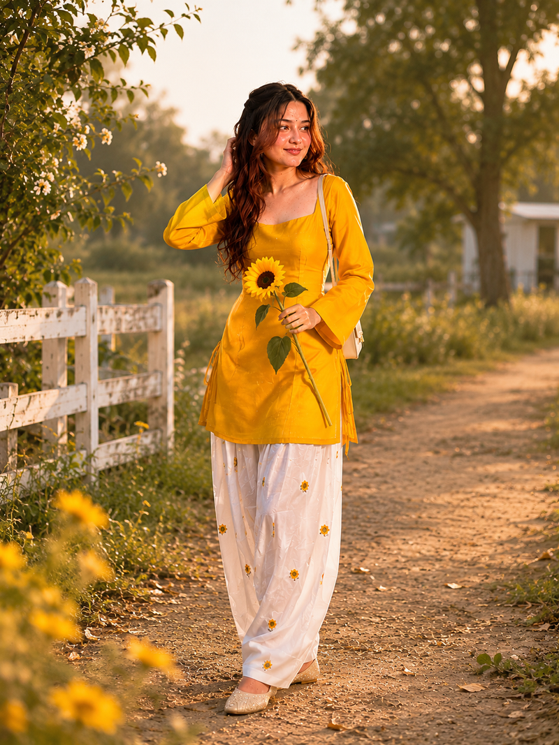 Premium Sunflower Premium Farsi Salwar Set