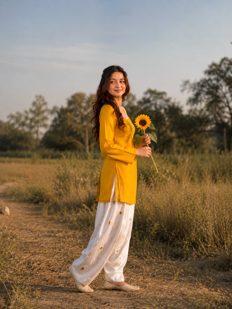 Premium Sunflower Premium Farsi Salwar Set