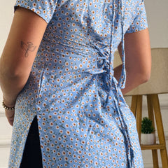 Soft Blue Ditsy Floral Multi-Wear Tunic - Adjustable Fit