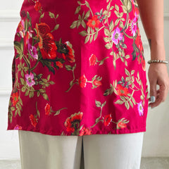 Rich Maroon Floral Multi-Wear Tunic - Adjustable Fit