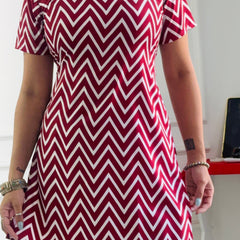 Bold Red Chevron Multi-Wear Tunic - Adjustable Fit