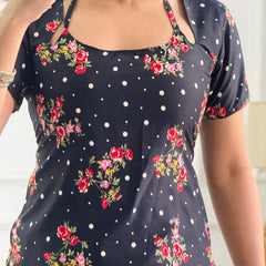 Polka Dot Floral Multi-Wear Tunic - Adjustable Fit
