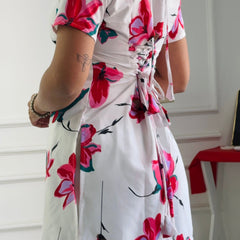 Vibrant White Floral Multi-Wear Tunic - Adjustable Fit