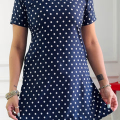 Classic Navy Polka Dot Multi-Wear Tunic - Adjustable Fit