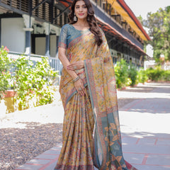 Maroon Handloom Cotton Saree with Intricate Peacock & Floral Art – Contrast Green Pallu