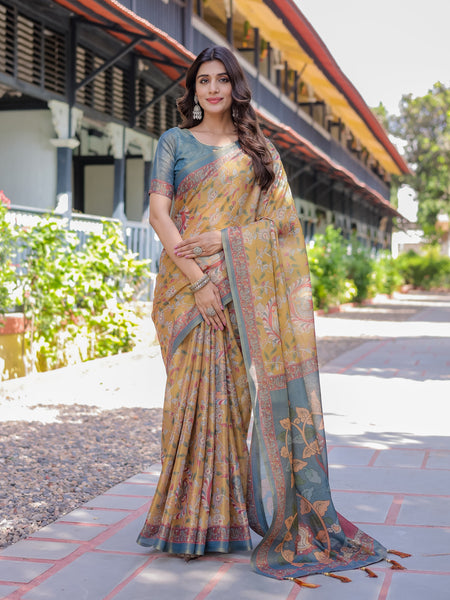 Maroon Handloom Cotton Saree with Intricate Peacock & Floral Art – Contrast Green Pallu