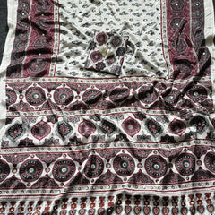 Vintage-Inspired Mirror Work Silk Saree