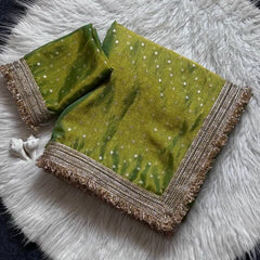 Green Viscose Saree with Embroidery Lace Border – Festive Wear