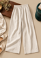 Linen Blend Wide-Leg Trousers