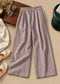 Linen Blend Wide-Leg Trousers
